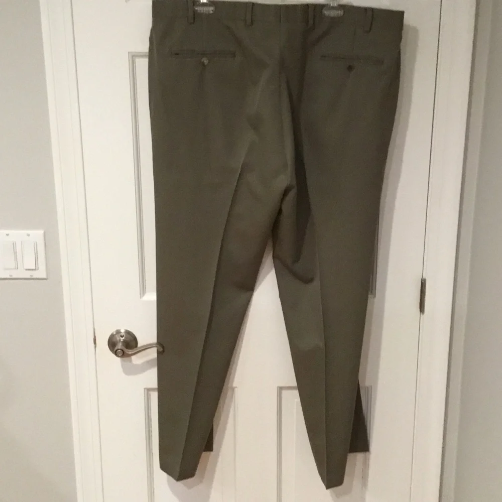 Brooks Brothers Light Olive Green Dress Pants - Classic Front Crease - Picture 3 of 4